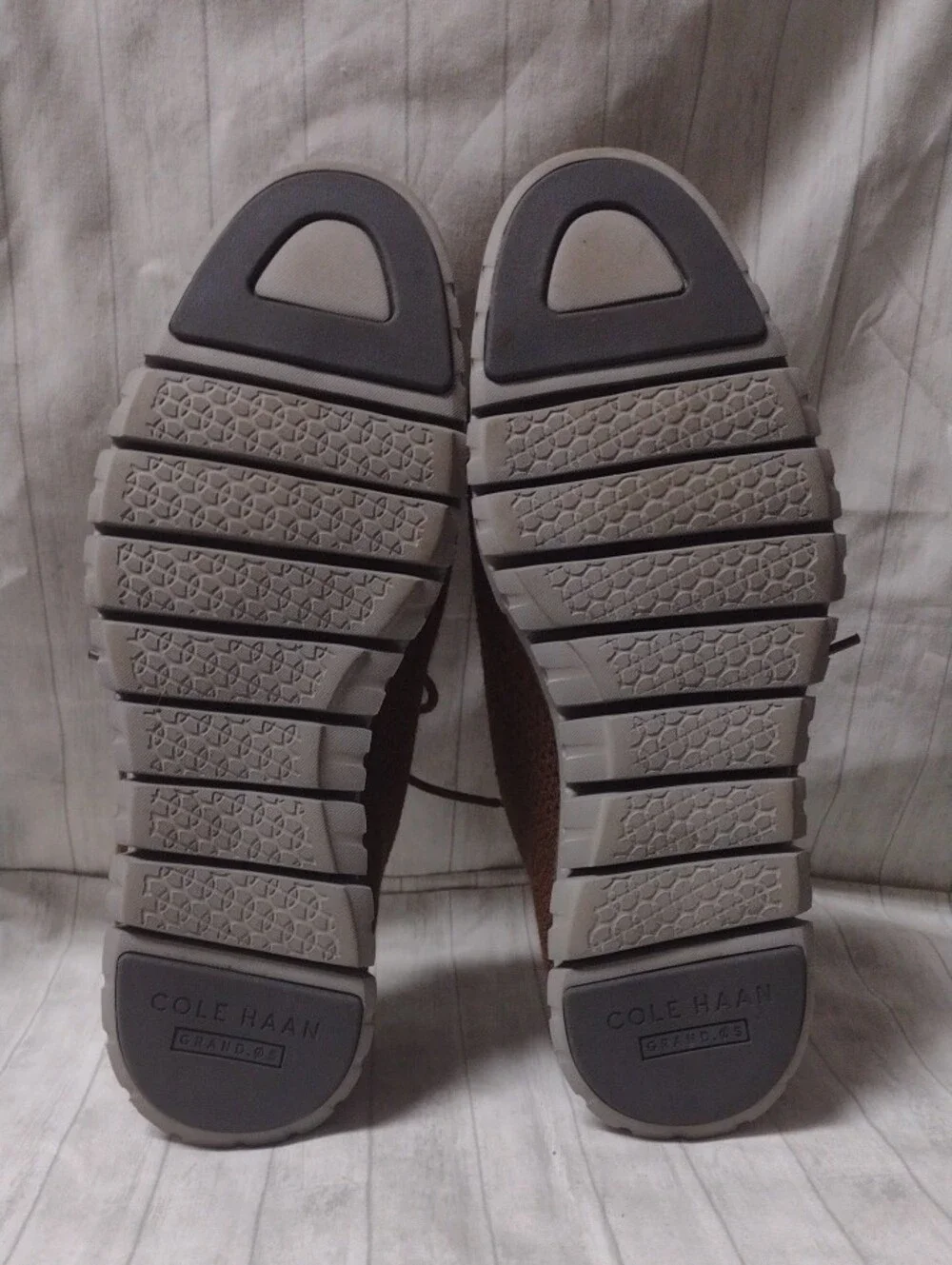 Cole Haan ZERØGRAND Brown Knit Lace-Up Shoes (J1114)